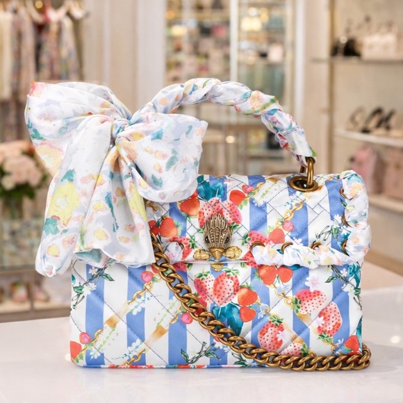 Kurt Geiger Handbags - Kurt Geiger The Kensington Strawberry Floral Striped Shoulder🔥